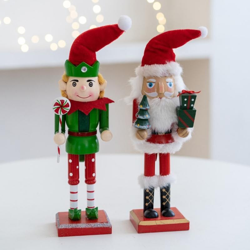 Colorful Soldier Christmas Soldier Dolls Decorations Soldier Wood Christmas Walnut Soldier Winter Table Toppers
