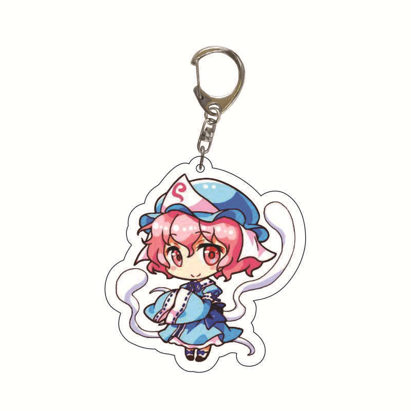 Anime Key Holder Eastern Project Mokou Kei Acrylic Keychain Bag Charm Anime Themed Collectible Toy