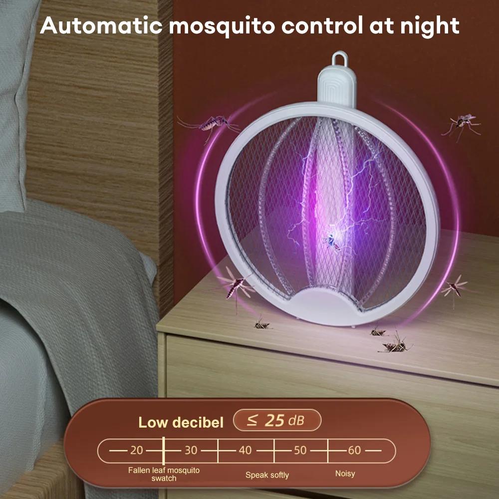 Foldable Electric Mosquito Killler Wall Mounted Handheld 2 In 1 USB Charing Home Fly Swatter Lightwave Lure Mata Fly for Camping