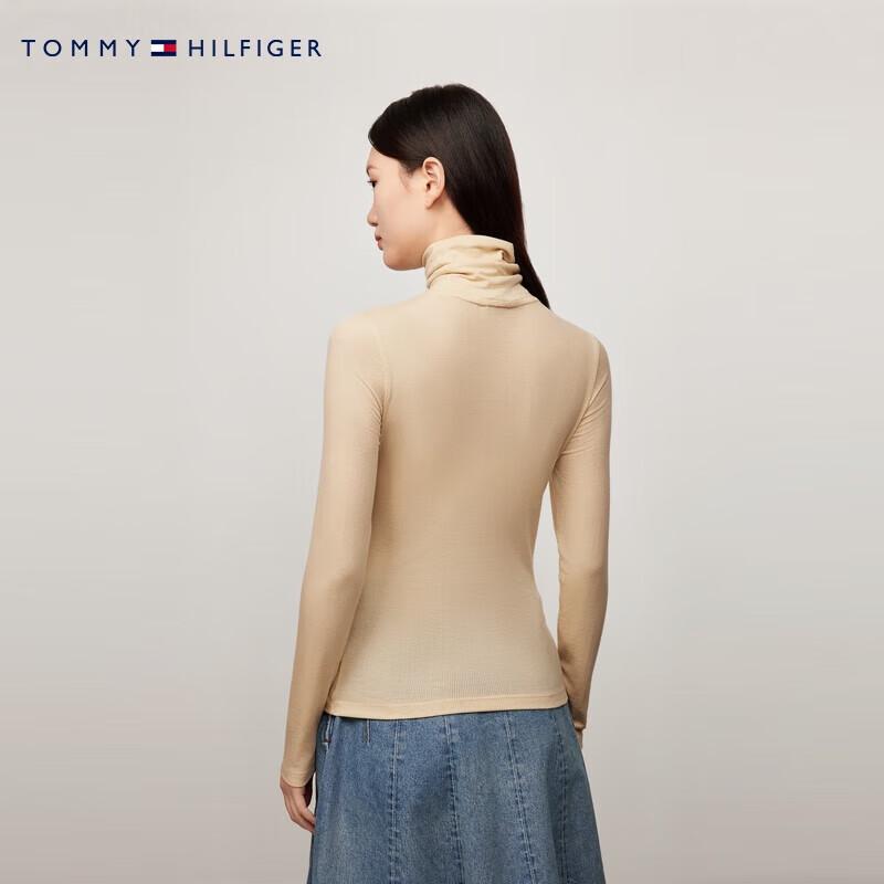 Tommy Hilfiger Women's Lyocell Blend High-Neck Long Sleeve T-Shirt