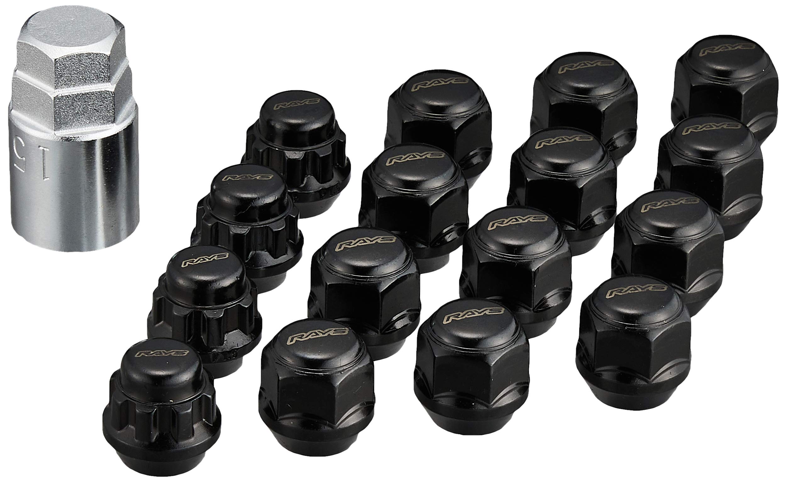 

[RAYS] 19HEX комплект гаек и замков короткого типа для 4 отверстий M12 x 1,5 BK (черный) 22мм 74082000004BK