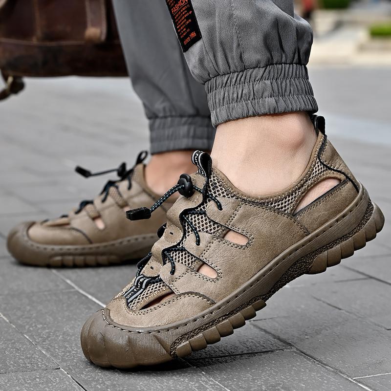 Pánské sandály Ručně vyráběné Letní Venkovní sandály Volnočasové Prodyšné Síťovina Plážové Římské sandály Vysoce kvalitní silná podrážka Chůze Pánské boty