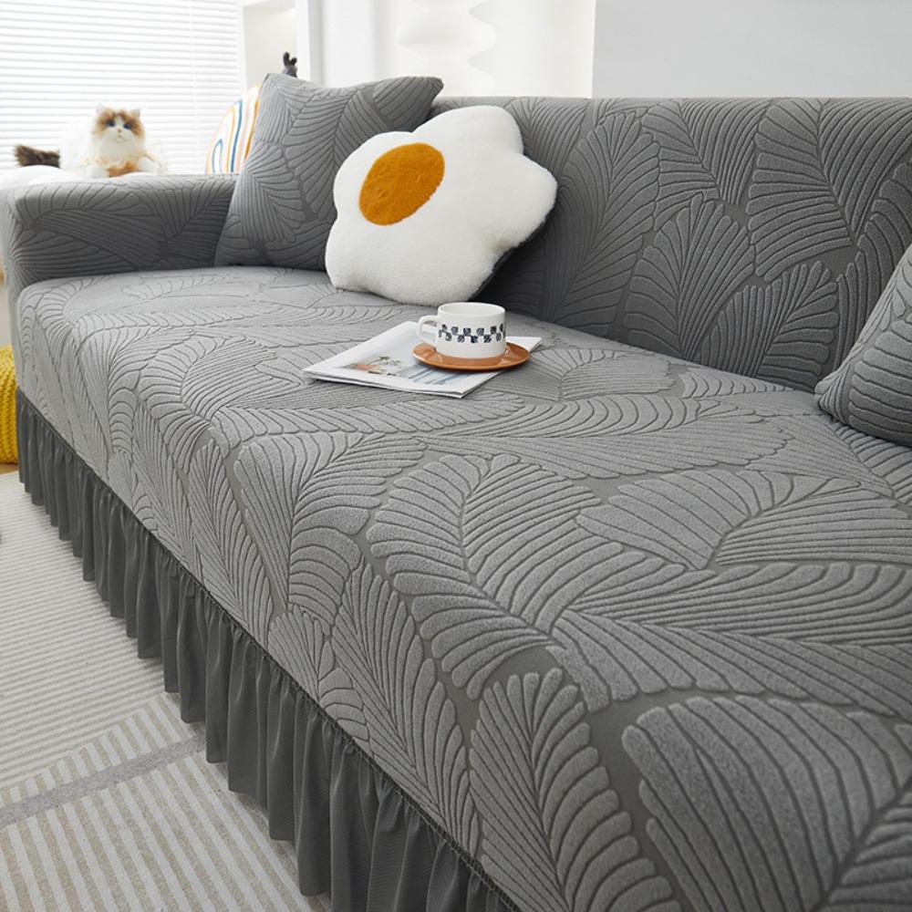 Universal Sofa Cover with Skirt Full Coverage Stretchable Slipcovers for All Seasons Protector
