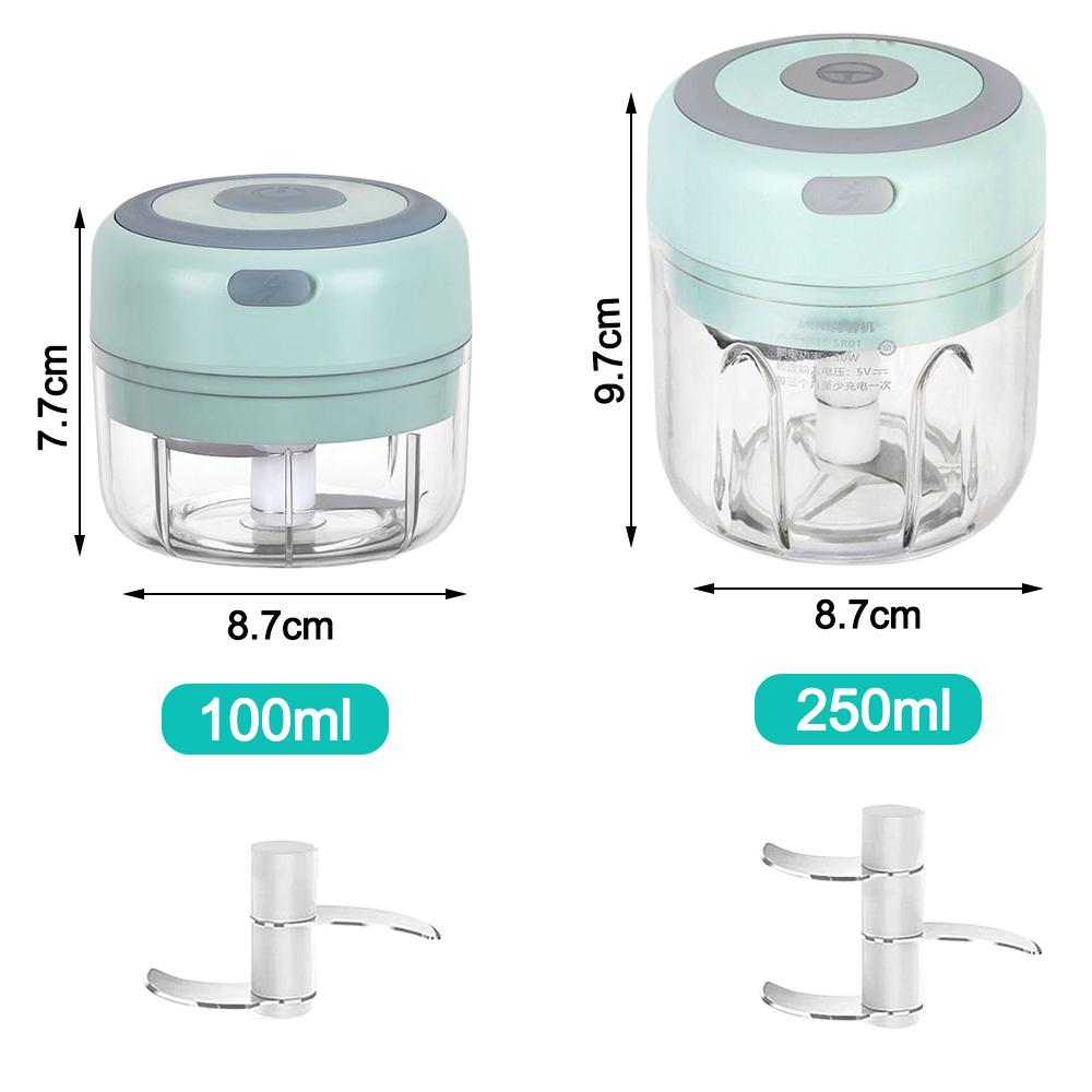 Electric Garlic Chopper Usb Charging Ginger Masher Machine Mini 100/250ml Sturdy Durable Chili Vegetable Crusher Kitchen Tool