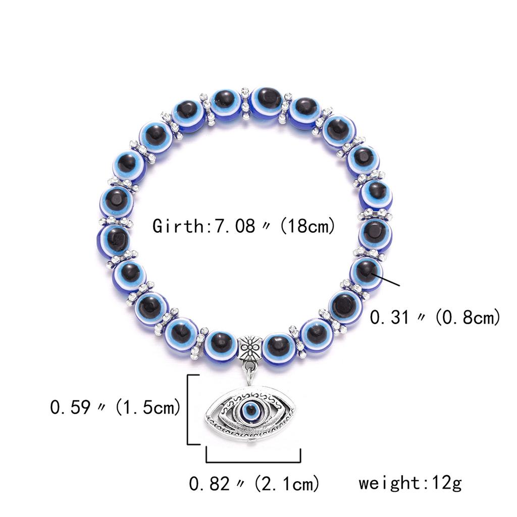 Vintage Classic Turkish Lucky Evil Eye Bracelet For Women Men Blue Evil Eye Palm Butterfly Owl Elaphant Pendant Bracelet Jewelry