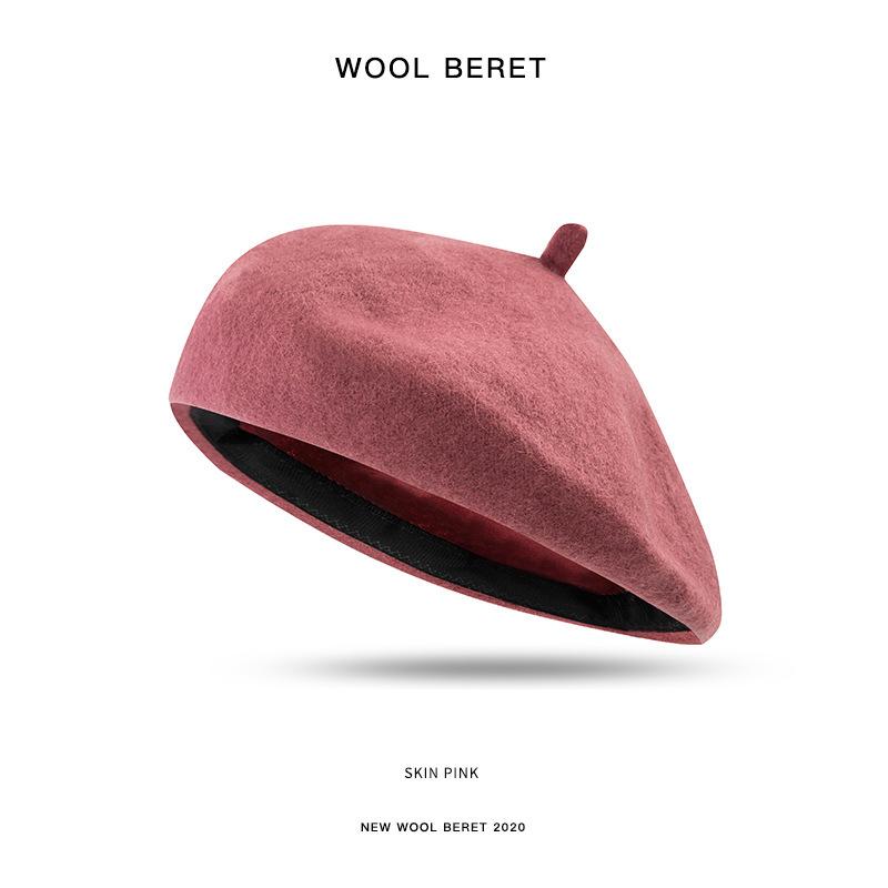 Female Handmade Diy Beret Female Hat Autumn Woolen Painter Hat Warm And Thick Newsboy Hat Outdoor Hiking Hat