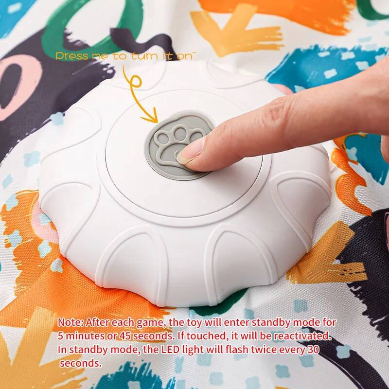 Pet Cat Toys Interactive Hide and Seek Cat Toy with Mouse Squeaky Motion Activated Moving Concealed Feathers Kitten Teaser Toy