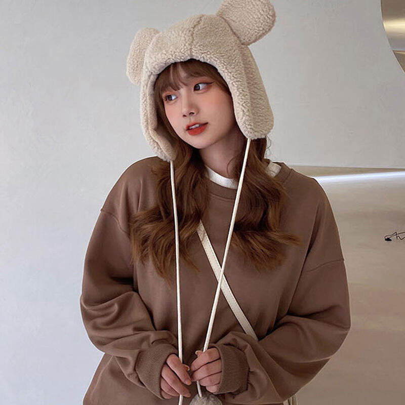 Women's Teddy Bear Earflap Hat Cute Winter Fur Hat