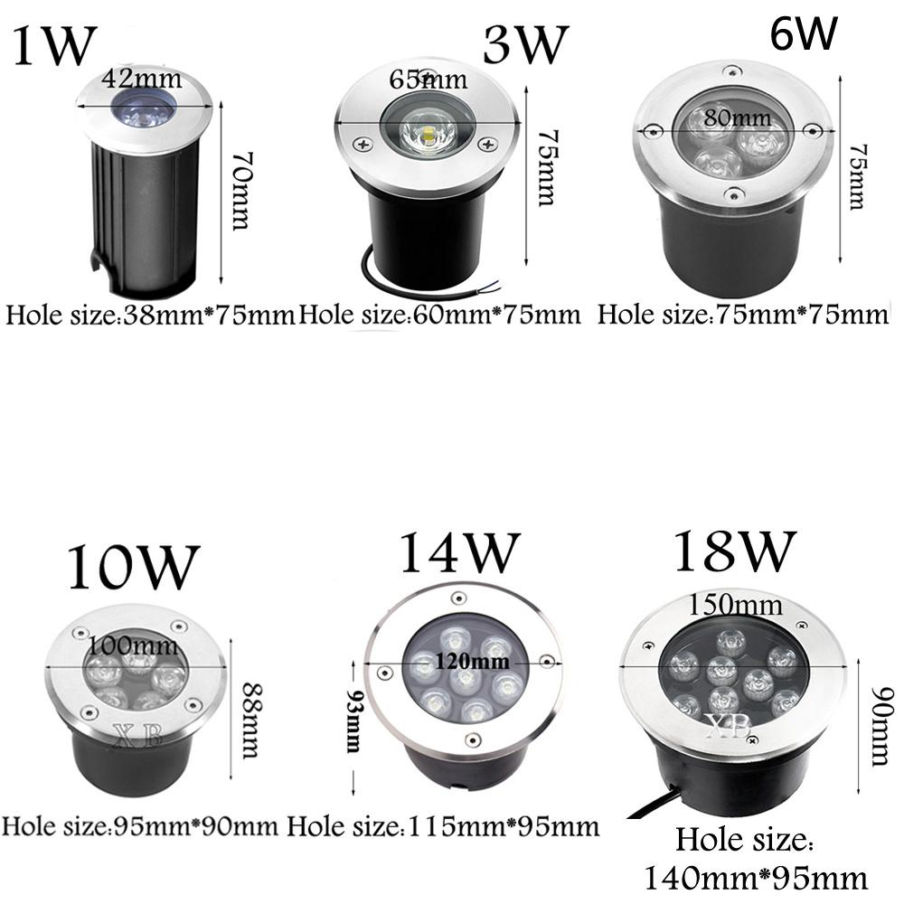 Dimmable Outdoor Lighting 3W 6W 10W 18W Garden Yard Step Stairs Floor Deck LED Recessed Inground Lamps LED Underground Spotlight