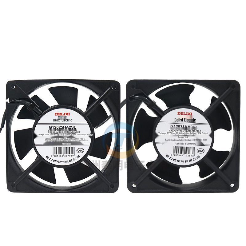 Delixi 220V Industrieller Axial-Abluftventilator, 12038 Kugellager, für Schrankkühlung