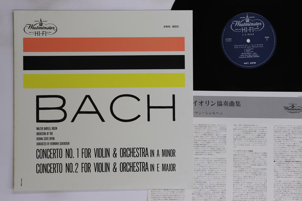LP Record WALTER BARYLLI, HERMANN SCHERCHEN,  - J S Bach Concerto No1 In A Minor /  XWN18021 WESTMINSTER 1957 Japan Classical Used