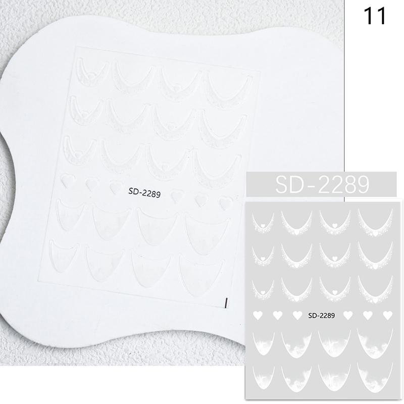 French 3D Simplified Line Nail Art Stickers Irregular Line Press On Nails Decals Manicure Decorations Diy