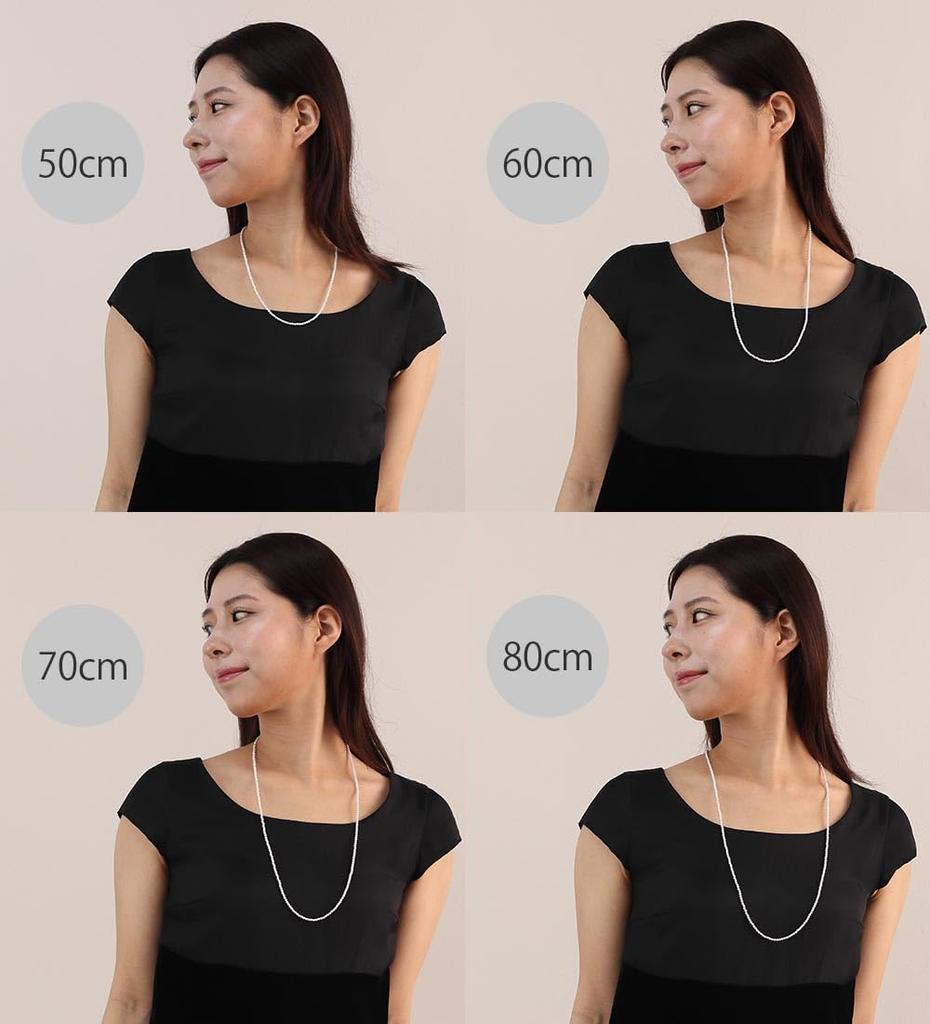 [VOTRE COUTURE] Baby Pearl Long Necklace, Grand Premium Pearl Necklace, 50cm, 3mm, Women's, White x Silver, 10-Year Brand Warranty