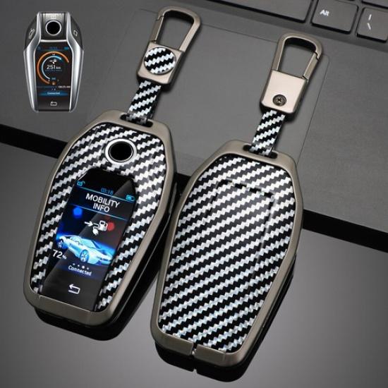 Zinc Alloy Leather Car Key Case Cover For BMW 5 6 7 I8 G30 X3 X4 X5 730Li 740Li