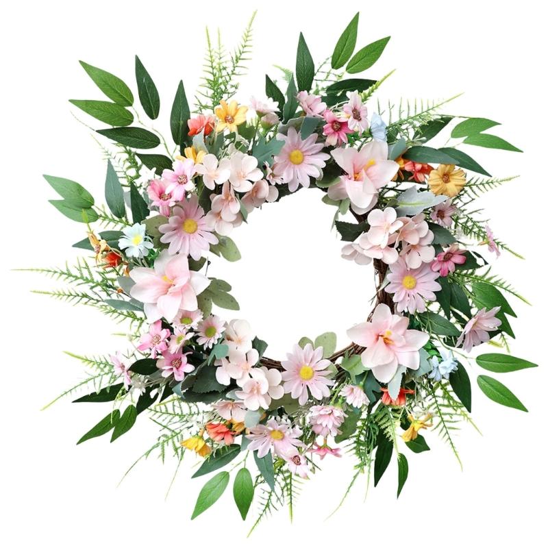 

Artificial Flower with Leaves Wedding Wreath Spring Wreath Decoration for Door Window Hallway Farmhouses Home Decoration 1