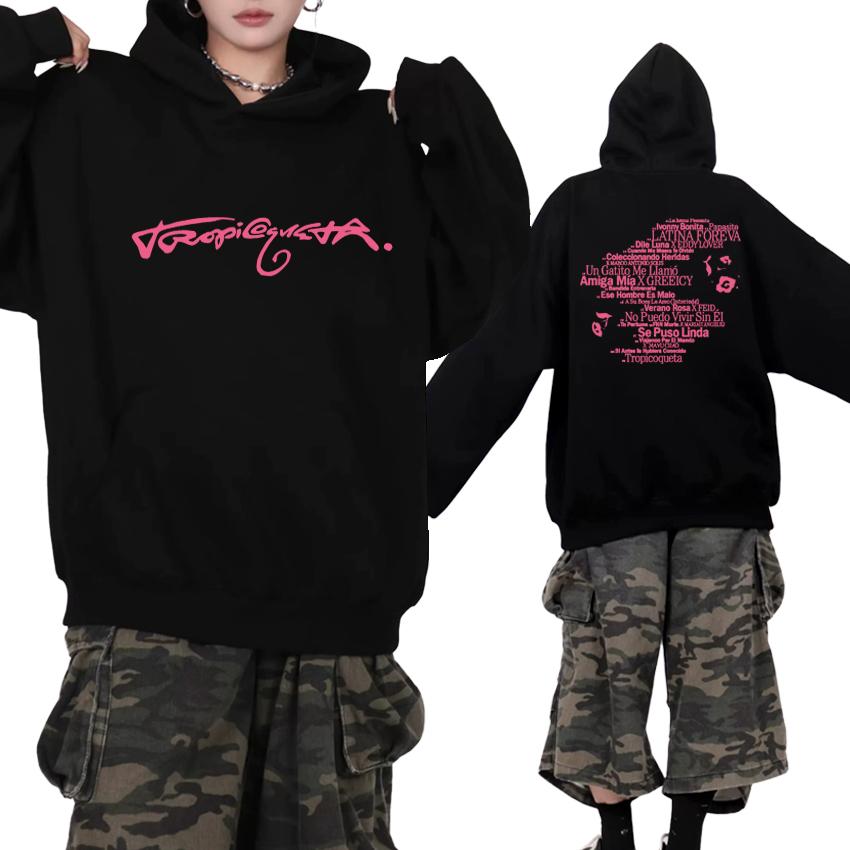 Singer Karol G Tropicoqueta 2025 New Album Double Sided Printed Hoodie Men Women Trend Casual Pullover Unisex Fleece Sweatshirt