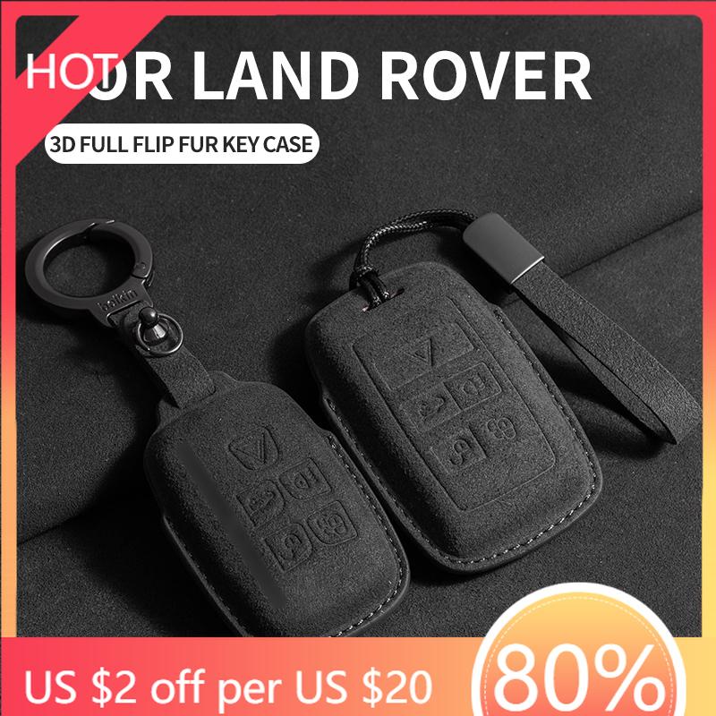 Styling Mouldings Suede Leather Car Key Case for Land Rover Range Rover Evoque Discovery Sport Velar for Jaguar XE XF E-Pace F-P