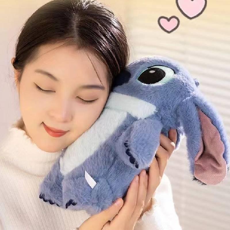 Cute Stitch Water Bag Plush Toy For Warm Hands Adorable Cartoon Style Gift Idea For Girls
