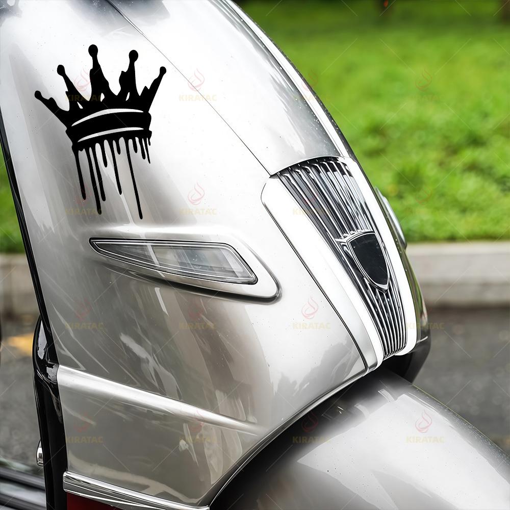 Wasserdichter Vinyl-Aufkleber, Rot-Weißes Tropfkrone Graffiti Decal, Dekoration für Motorradhelm Kraftstofftank Karosserie