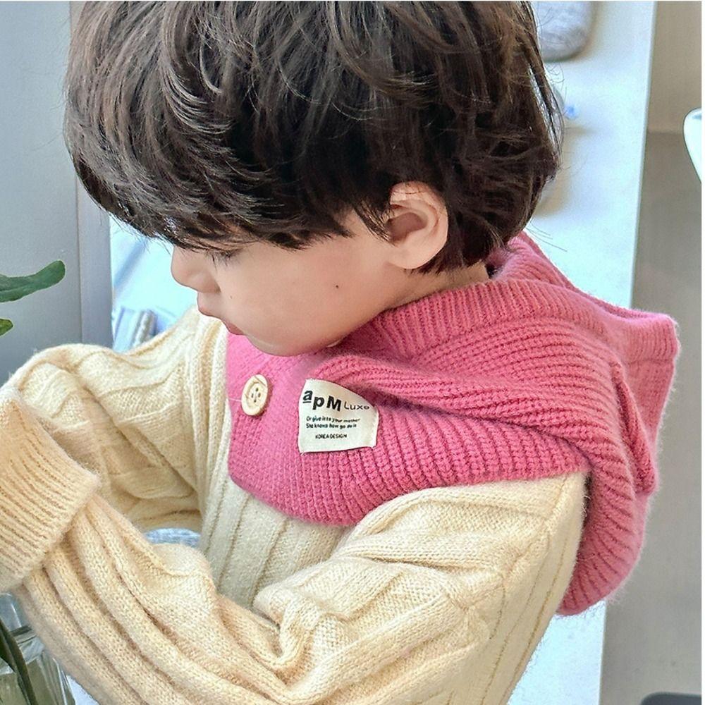 Boys Girls Bear Ear Knit Hats Soft Warm One Piece Scarf Cap Lovely Baby Hooded Hat  Toddler