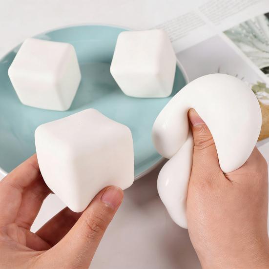 Slow-Rising Tofu Squeeze Toy Soft Moldable Fidget for Stress Relief Realistic Food-Shaped Decompression Gadget for Kids Adults