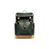 COACH League 28 drawstring and buckle closure color combination cow leather patchwork school bag backpack backpack large size women's green and beige