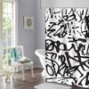 Duschdraperi med graffiti- och abstrakt tryck Vintage Old School Svart Polyestertyg Badrumsgardin Med Krok