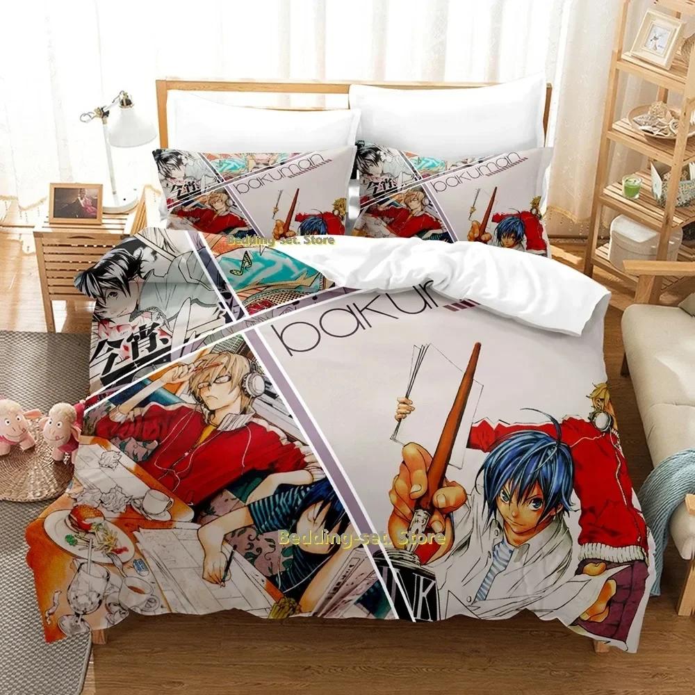 2024 Bakuman Bedding Set Single Twin Full Queen King Size Bed Set Adult Kid Bedroom Duvetcover Sets 3D Print Anime Bed Sheet Set