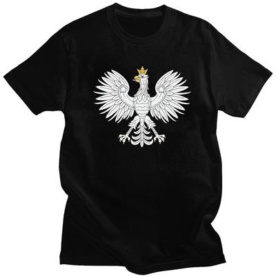 Niestandardowy Męski T-shirt Polska Orzeł Polski Krótki Rękaw Bawełniany T-shirt Klasyczny T-shirt Codzienny Polska Herb Koszulki Odzież
