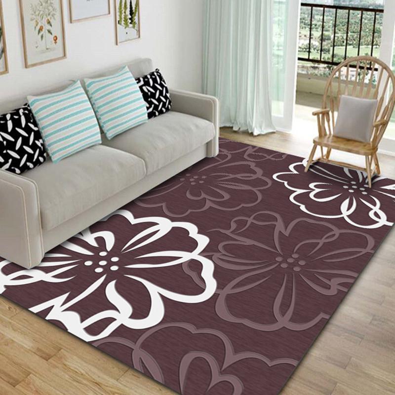 Nordic Style Carpet: Fresh Floral Design for Living Room, Bedroom, or Bay Window Coffee Table.