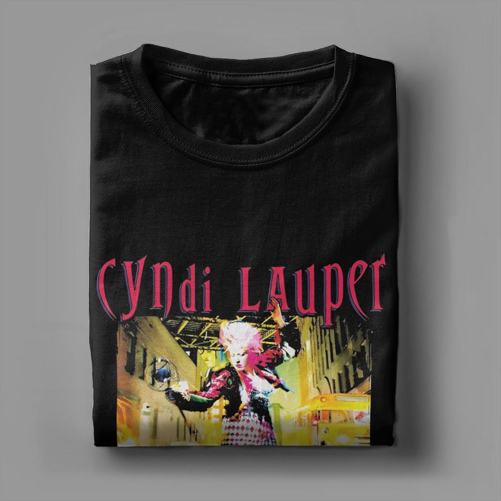 Herren Cyndi Lauper Sänger Tour T-Shirts Sie ist so ungewöhnlich Baumwollkleidung Verrückte Kurzarm Rundhals T-Shirts Einzigartige T-Shirts