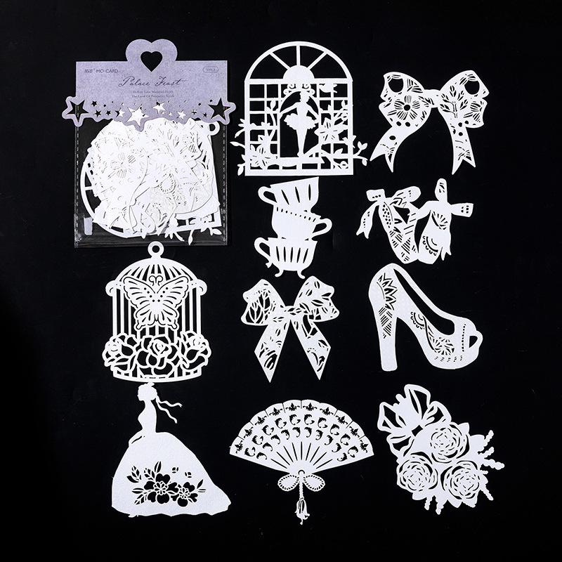 Mò Mò Prosperous Realm Series: 6 Styles of Hollow Lace Journal Decorative Paper