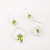 Natural Peridot Gemstone 925 Sterling Silver Jewelry Handcrafted Earrings 2.07" EE-170-2