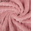 BITCED Women's Fall/Winter Ribbed Fleece Cardigan with Collar, Short-Length Jacket