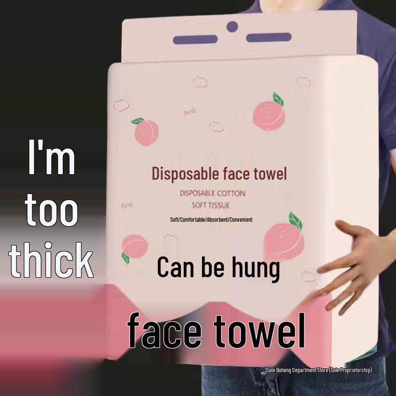 Extra Large Lint-Free Disposable Face Wash Towels - Thick, Fluffy, Drawstring Pack