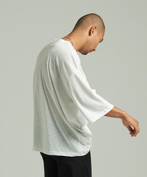 Tener 3/4 Sleeve Slub Boxy Short Sleeve Tee White F
