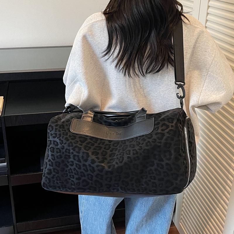 Geantă Sport de Capacitate Mare Imprimeu Leopard Geantă de Voiaj Geantă Fitness Geantă Duffel