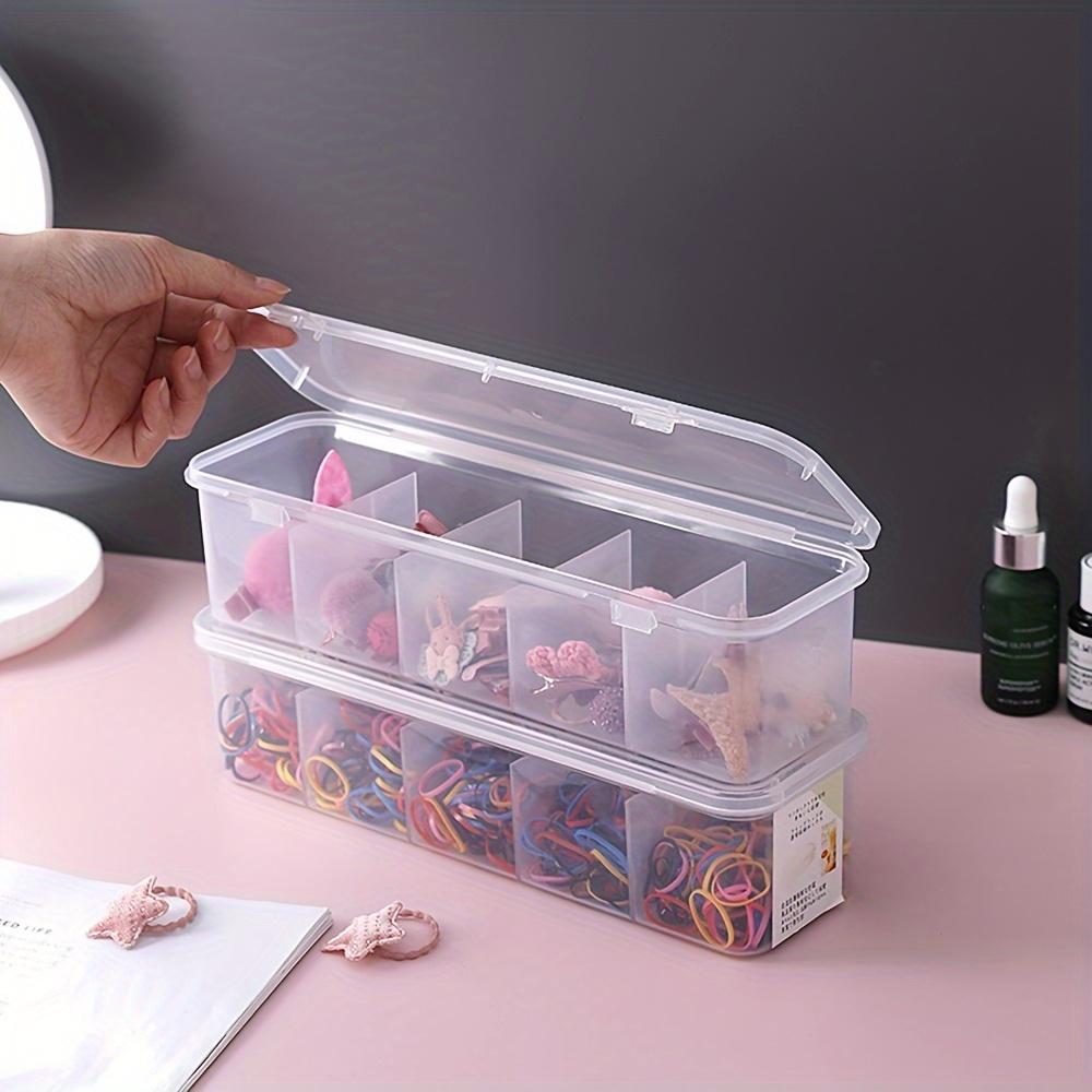 Transparent Cell Storage Box, Multi-Functional 5-Cell Storage Box, Suitable For Jewelry, Hair Band, Hair Clip Arrangement Box