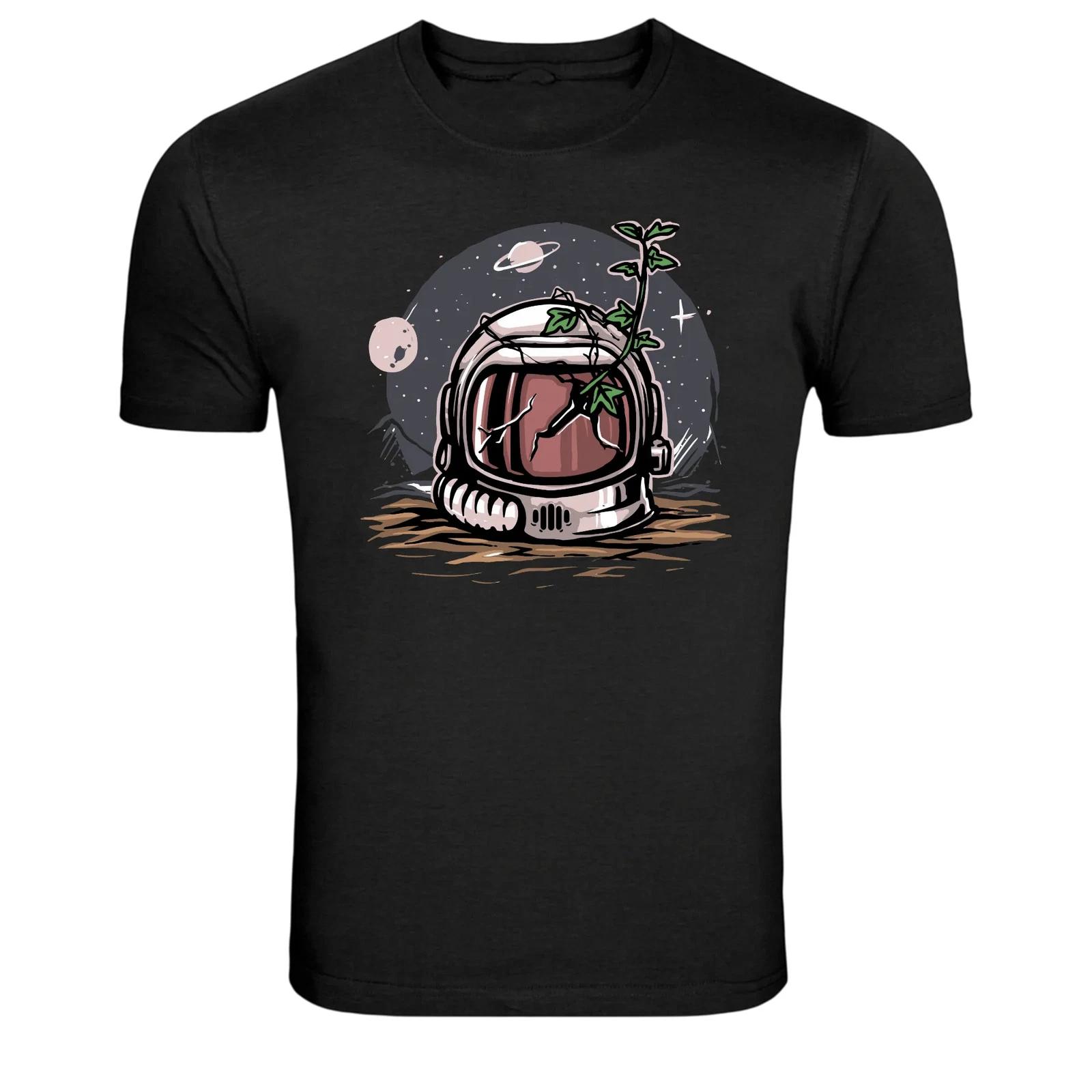 Abandoned Astronaut Helmet Space Ruins Sci-Fi Graphic T-Shirt 4XL