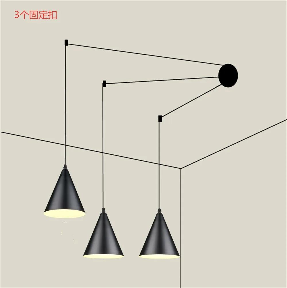 Simple Modern Retro Industrial Style Three-head Chandelier Led Wrought Iron Chandelier Bedroom Kitchen Living Room Lighting