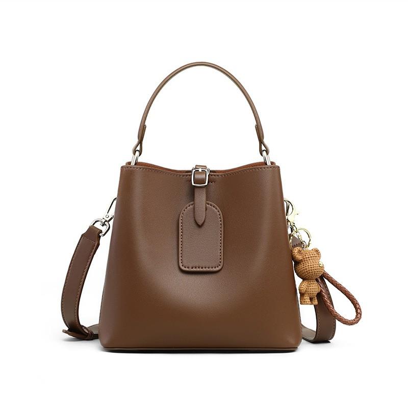 Womens Bucket Bag Crossbody Soft Leather Shoulder Large Capacity Street Style