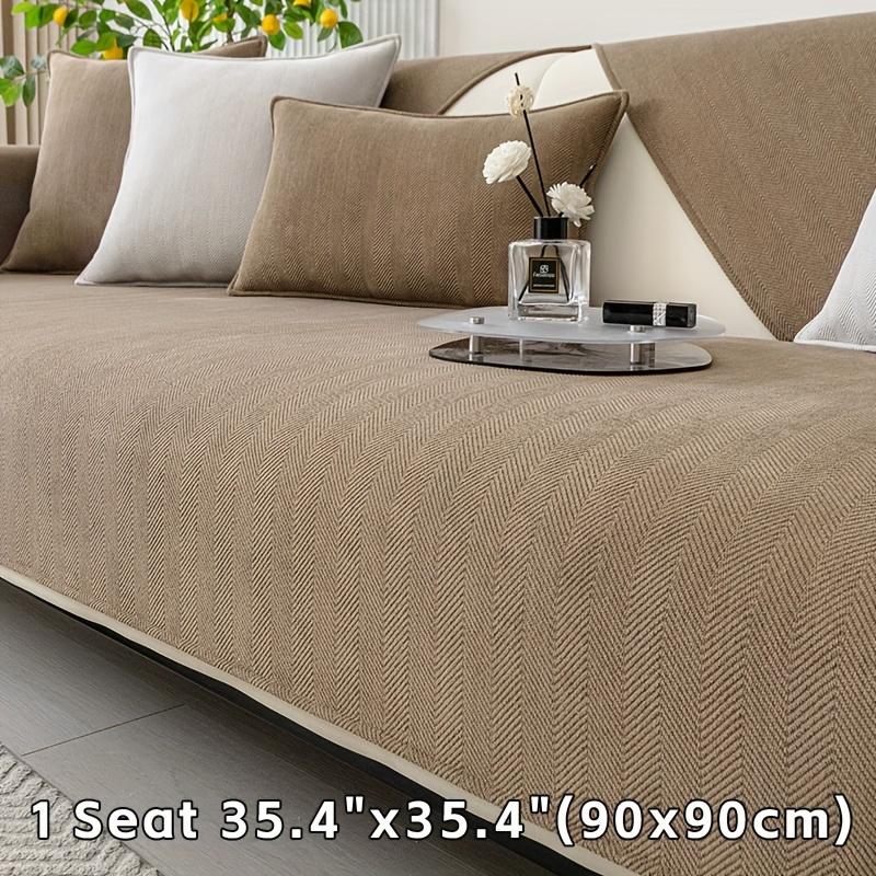 

Чехол для дивана из шенилла 1шт, нескользящий чехол для дивана, чехол для дивана Four Seasons, универсальный протектор мебели для спальни, офиса, гостиной, домашнего декора 90x90cm коричневый