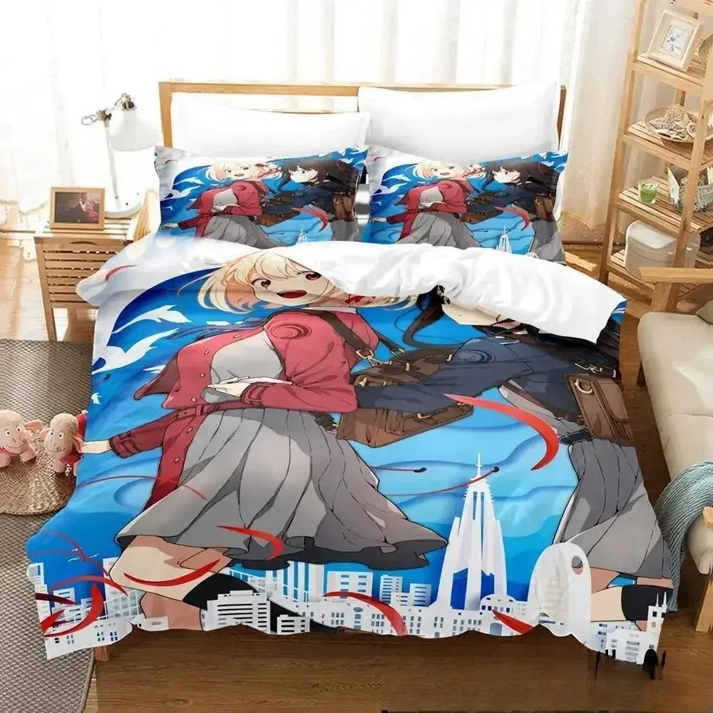 

Новый комплект постельного белья Lycoris Recoil, односпальная кровать, двуспальная кровать размера Queen, комплект постельного белья размера King Size, комплект постельного белья с рисунком аниме 70x133cm 2pcs