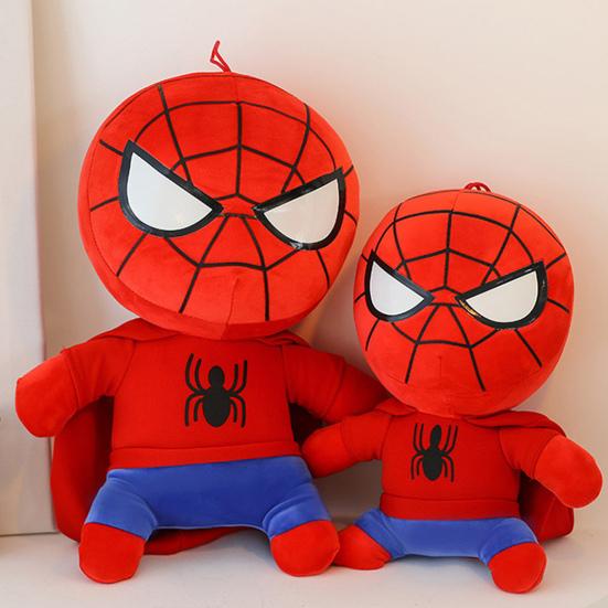 Stuffed Hooded Spider Boy Plush with Hanging Lanyard Soft PP Cotton Movie Character Hero Plushie Toy Doll Home Decoration Kids Adults Fans Gift