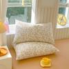 Class A Soft 100% Cotton Double Layer Gauze Pillowcase - Small Floral, Breathable, Single Piece for Summer
