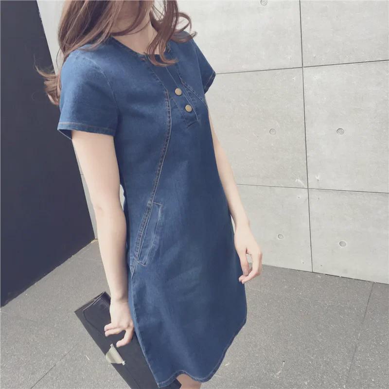2025 Spring/Summer Plus Size Women's Casual Denim Midi Dress