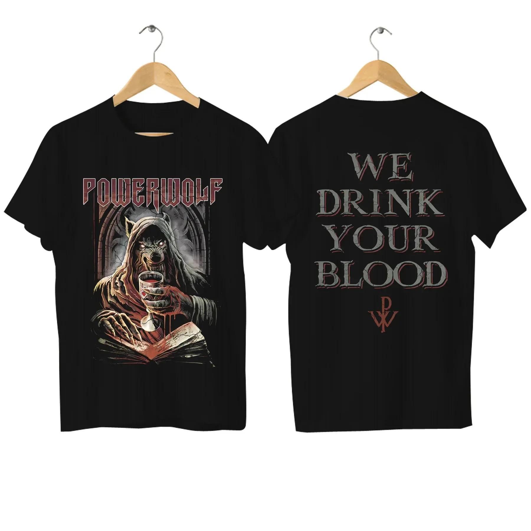 

2024 Men Powerwolf T Shirt Casual Via Dolorosa T-shirt Graphic Overd Breathable Comfortable Streetwear S-4XL Cool Tee#Color(4) XXXXXL чёрный