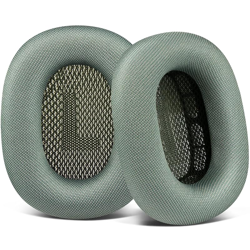 

SOULWIT ear pads ear cushion for Airpods Max Over-Ear headset for exchange earmuffs pad durable mesh fabric head pad soft foam ear cup - green