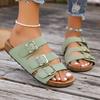Fashion 2025 Summer Fashion Women's Buckle Sandals New Sexy Open Toe Casual Sandals Comfortable Platform Shoes Flat Slippers Zapatos