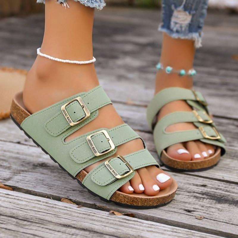 Fashion 2025 Summer Fashion Women's Buckle Sandals New Sexy Open Toe Casual Sandals Comfortable Platform Shoes Flat Slippers Zapatos
